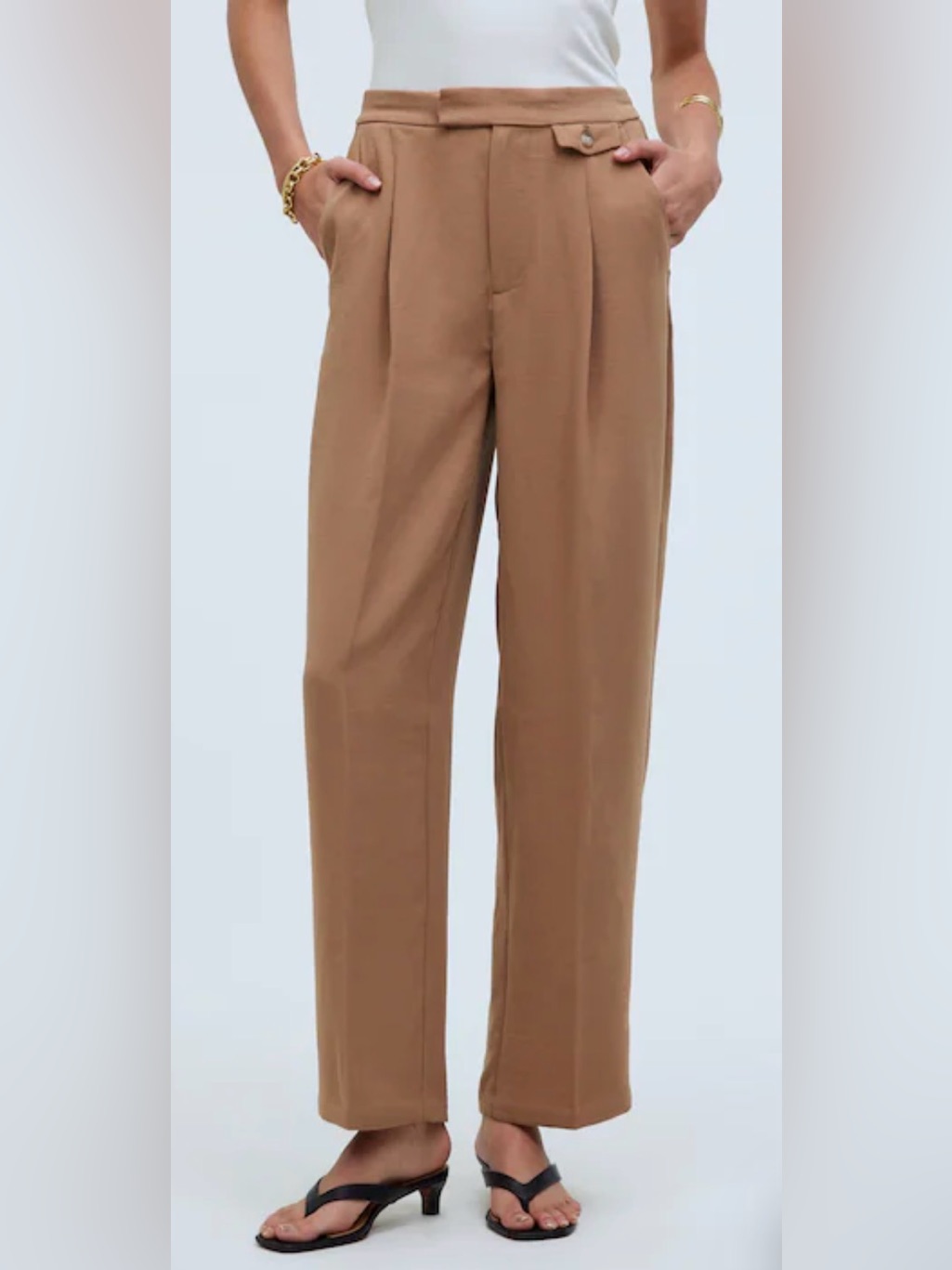 New Madewell Rosedale High-Rise Straight Pant In Crepe